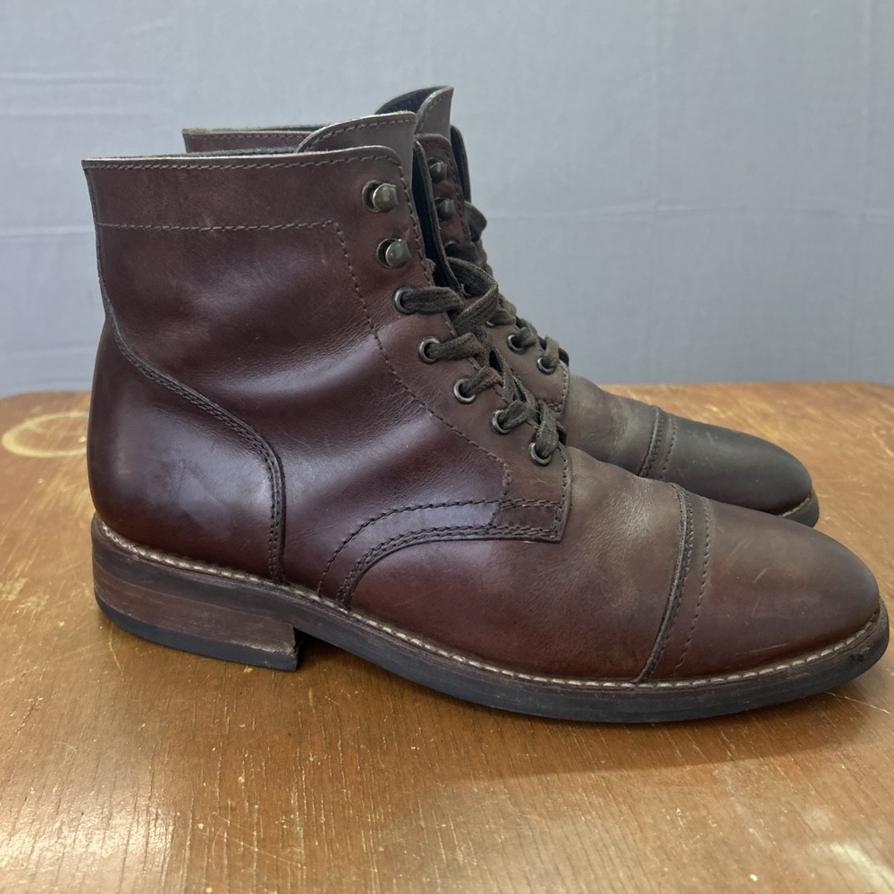 Thursday Boot Company Captain Lace Up Brown Leather Cap Toe Men's 8.5 Handmade